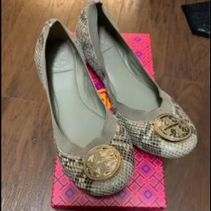 Tory Burch Caroline Snake Print Flats